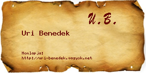 Uri Benedek névjegykártya