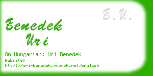 benedek uri business card